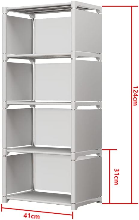 RIIPOO Storage Organizer Shelves for Bedroom Closet 4 Cube, Space-Saving 5-Layer Bookshelf | Compact Bookcase Unit Ideal for Small Spaces by RIIPOO