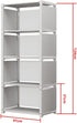 RIIPOO Storage Organizer Shelves for Bedroom Closet 4 Cube, Space-Saving 5-Layer Bookshelf | Compact Bookcase Unit Ideal for Small Spaces by RIIPOO