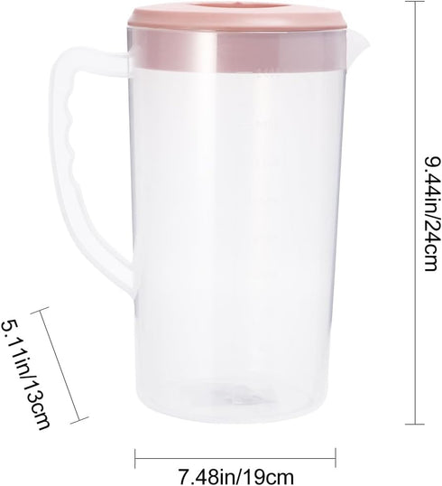 Hemoton 2600ML Plastic Pitcher with Lid Plastic Juice Pitcher Iced Tea Pitcher for Fridge Large Capacity Clear Plastic Pitcher Lemonade Pitcher with Lid Clear Kettle Mix Drinks Water Jug Pot by Hemoton