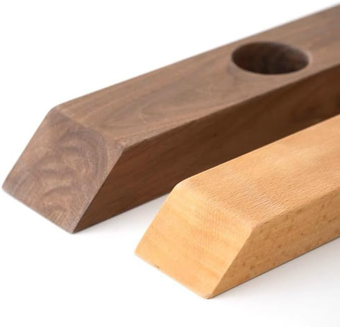 Black Walnut Single Wine Bottle Holder Stand - Self-Balancing Countertop Wine Rack for Dining Table (1PCS)
