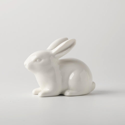 GOODSTART Ceramic Bunny Rabbits Easter Bunny Figurine Porcelain Modern Art Home Decoration, Statues for Spring Home