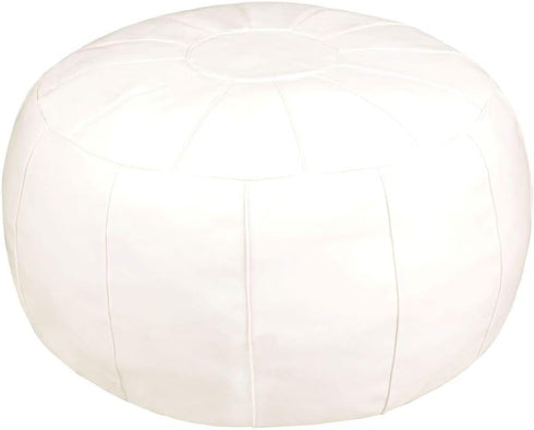 Unstuffed Pouf Foot Stool Round Decorative Leather Ottoman Cushion Storage seat or