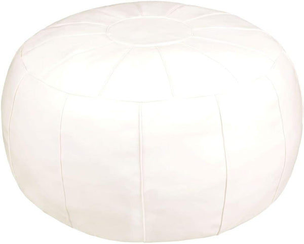 Unstuffed Pouf Foot Stool Round Decorative Leather Ottoman Cushion Storage seat or