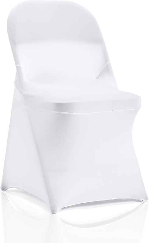 bricia 12 PCS White Stretch Spandex Folding Chair Slipcovers, Dining Room Chair Covers