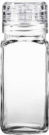 Small Clear Square Glass Spice Jar with Adjustable Grinder Cap, Foodgrade BPA Free, 4 Fl. Oz. Capacity