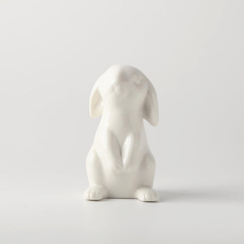 GOODSTART Ceramic Bunny Rabbits Easter Bunny Figurine Porcelain Modern Art Home Decoration, Statues for Spring Home