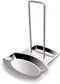 Pot Lid Holder Spoon Rest, Stainless Steel Utensils Organizer, Multifunctional Storage Rack for Kitchen Decor Tool