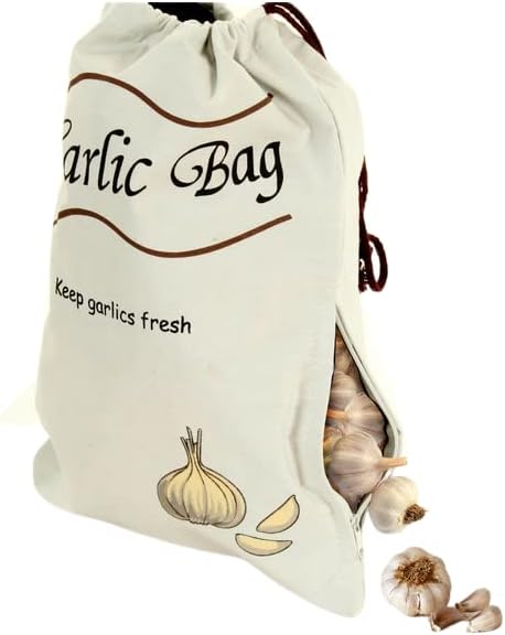 3 Pack Vegetable Storage Bags for Potatoes Onions Garlic, Drawstring with Side Zipper, Reusable Cotton Produce Bags