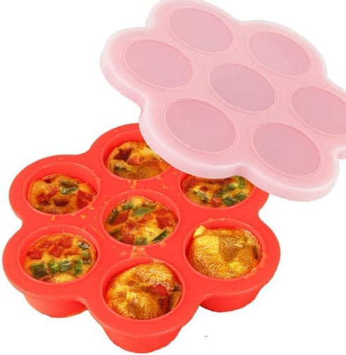 Egg Bites Tray with Lid | Silicone Molds for Instant Pot, Air Fryer, and Oven | Egg Bite for Pressure Cooker |