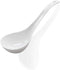 Kslong Pure White Ceramic Soup Ladle - Big Bone China Deep Porcelain Flatware, 9.4" x 3" Asian Soup Tureen Spoon