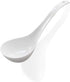 Kslong Pure White Ceramic Soup Ladle - Big Bone China Deep Porcelain Flatware, 9.4" x 3" Asian Soup Tureen Spoon