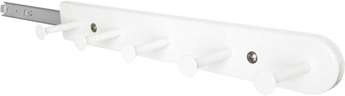Extendable Sliding Wardrobe Hook Rail with Hardware Pull Out Closet Rod Organizer for Home, Office, Hotel