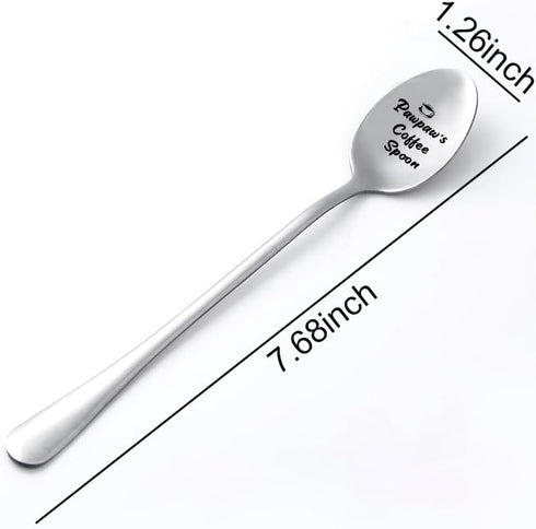 Pawpaw's Coffee Spoon Gifts for Dad Grandpa Fathers Day Birthday Gift for Pawpaw Gifts for Father Grandfather Coffee Lovers Gift for Daddy Granddad Funny Stainless Steel Engraved Spoon for Dad Grandpa
