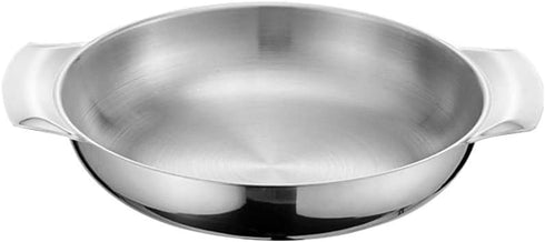 Luxshiny Large Mixing Bowl, 16cm Paella Pan, Stainless Steel Skillet with Handles for Home, Restaurant, Camping