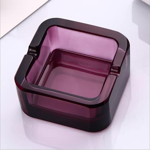 Crystal Glass Ashtray, Large Purple Ashtray for Home Use