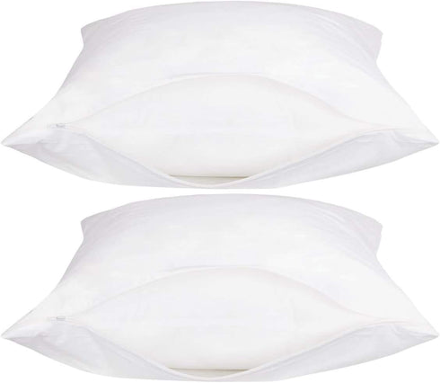 4 Pack Deluxe Zippered Vinyl Pillow Covers - Waterproof Protectors, Standard Size 20"x29"