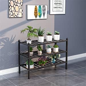 Dranixly 3-Tier Closet, Shoe Rack, Bamboo Stackable Shelf Storage Organizer, Stand for Entryway, Hallway, Bathroom