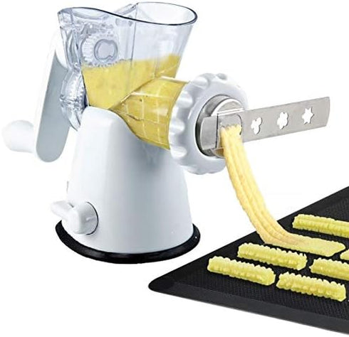 Tredoni Long/Elongated Cookie Maker Schablone/Bar, ~2 inch (5cm) Meat Mincer Attachment, 4 Patterns Churros