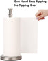 Paper Towel Holder Stand Countertop with Heavy Weighted Stainless Steel Base, Free Standing Paper Towel Holder (Brushed Nickel) by Luxmay