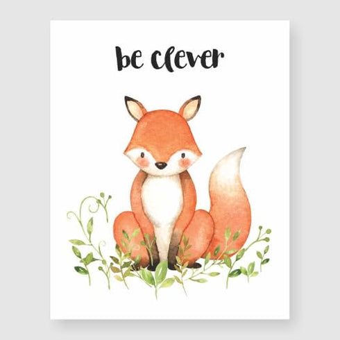 Bestbuddy Pet Set of 6 Unframed Woodland Animals Art Prints (8X10) for Kids Baby Girl Room Decor