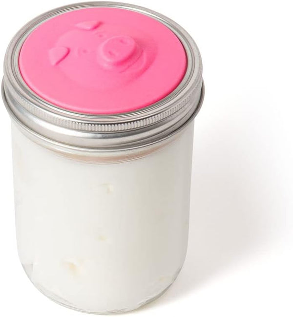Jarware Silicone Bacon Grease Saver Mason Jar Lid With Strainer, Wide Mouth
