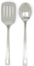 Stainless Steel Utensil Set with Elegant Hammered Finish, Includes Slotted Turner and Serving Spoon