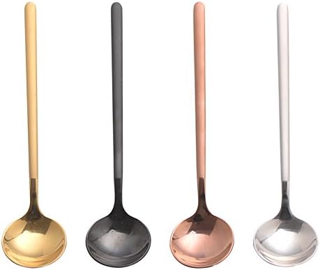 6 PCS Black Coffee Spoons, 18/8 Stainless Steel Espresso Spoons, 5.2 Inches, Vogue Mini Tea Spoon