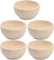 SEWACC 5pcs Unfinished Wooden Bowls, Unpainted Serving Bowls for Fruits, Salad, Cereal, Wood Crafts Bowls