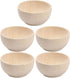 SEWACC 5pcs Unfinished Wooden Bowls, Unpainted Serving Bowls for Fruits, Salad, Cereal, Wood Crafts Bowls