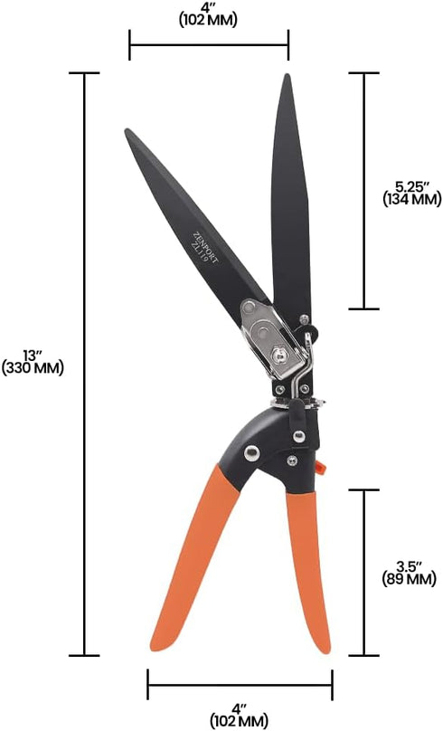 Zenport Grass Shears ZL119, Adjustable Heavy Duty Landscape Grass Shears, Twin 4.5-Inch Carbon Steel Blades