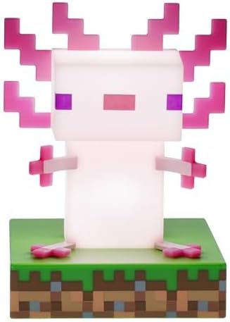 Minecraft Officially Licensed Axolotl Free Standing Desk Light, Gaming Room Decor and Merchandise for Boys and Girls