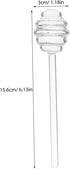 5.34 Inch CALLARON Glass Honey Dipper Clear Honey Stirring Rod for Household Jam Syrup Mixing and Serving