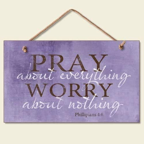 bouti1583 Pray About Everything Wooden Sign Decor, 9.5" by 5.75"