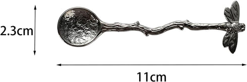 Gold Retro Dragonfly Spoon, Stainless Steel Coffee Spoon, Creative Sugar Spoon, Long Handle Spoon for Kitchen Dining