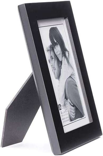 Malden 4x6 Picture Frame - Black, Wide Real Wood Molding, Real Glass