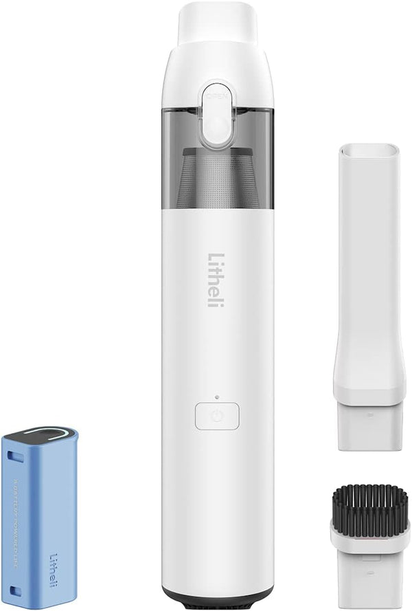 LiTHELi Handheld Vacuum Cleaner Cordless, 10000Pa Suction Power for Car, Home, Pet & Crevices - Blue