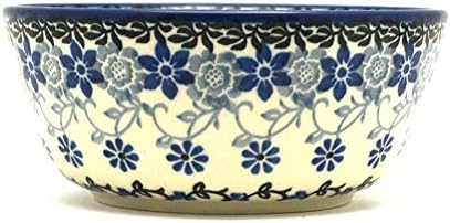 Polish Pottery Bowl | Ice Cream/Dessert - Silver Lace