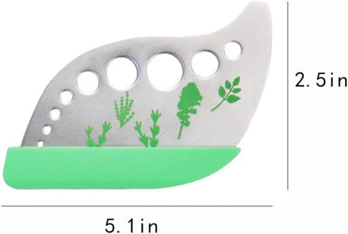 Herb Stripper,Green 9 holes Stainless Steel Kitchen Herbs Leaf Stripping Tool, Metal Herb Peeler for Kale, Collard Greens, Thyme, Basil, Rosemary Stripper, 5.1*2.5 inch, Silver by EYAKEG