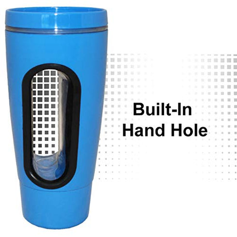 Rehabilitation Advantage Hand In Mug Adaptive Drinking Cup, Blue, 16 Ounces