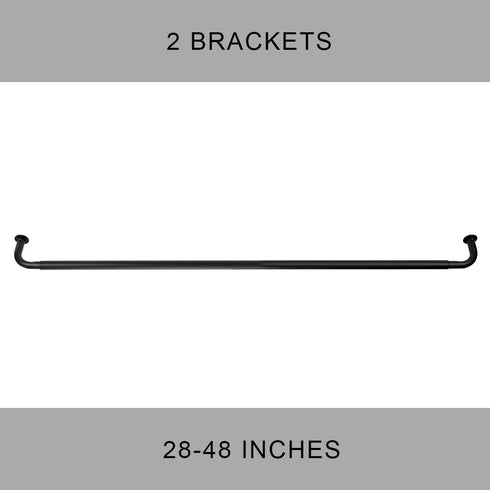 Room Darkening Curtain Rod, Wrap Around Design, Extra-Thick 1-Inch Diameter Extendable Metal Rod Set for Blackout