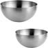 Stainless Steel Salad Bowls Set, Mixing and Serving Bowls for Cooking, Set of 2, Silver