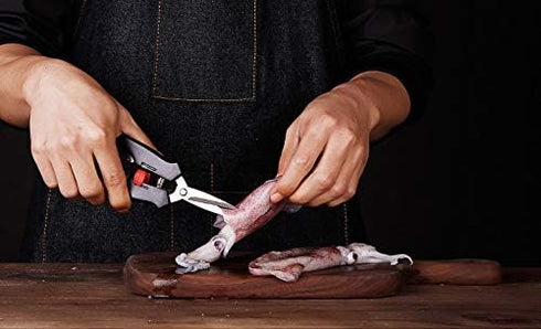 Criativo live Set 8 Seafood Scissors and Crab Crackers - Piece Stainless Steel Lobster and Crab Leg Tools with Forks