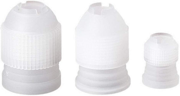 3pcs Cake Decorating Couplers Set, S/M/L Plastic Icing Piping Bag Converter Cream Nozzle Pastry Tool Home Tips