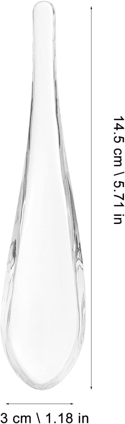 CALLARON Glass Foods Spoon Glass Spoon Glass Cake Spoons Clear Rice Spoon Glass Soup Spoons for Kitchen Restaurant Ice Cream Spoon