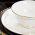 Ceramic Soup Bowls - Set of 5, 10 Ounce Gold Rim Small Bowls, Premium Bone China for Ice Cream, Rice, Dessert
