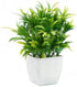 OFFIDIX Faux Plants Mini Potted Plastic Aloe, Artificial Green Plant with White Square Pots for Home Decor