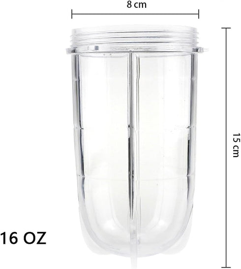 2 PCS 16OZ Replacement Cups for Magic Bullet Blender Jar, Compatible with 250W MB1001 Series Juicer Mixer