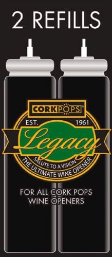 Cork Pops Wine Bottle Opener Refill Cartridges, 2 Per Box - Eco-Friendly Low-Pressure