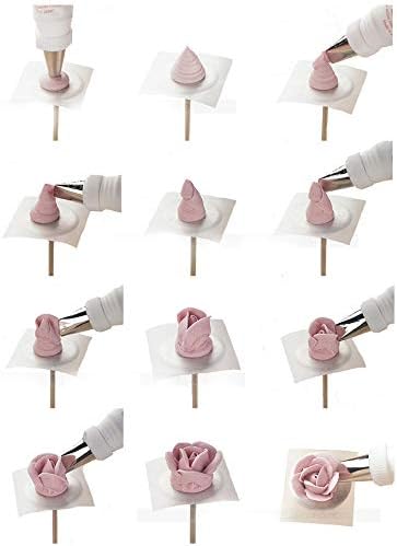 6PCS Stainless Steel Cake Flower Nail and Lifters Set, Baking Tools for Icing Flowers Decoration (4 Sizes)
