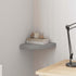 9.8"x9.8"x1.5" vidaXL Floating Corner Shelf, Gray, Honeycomb MDF and Metal Construction, Invisible Mounting System